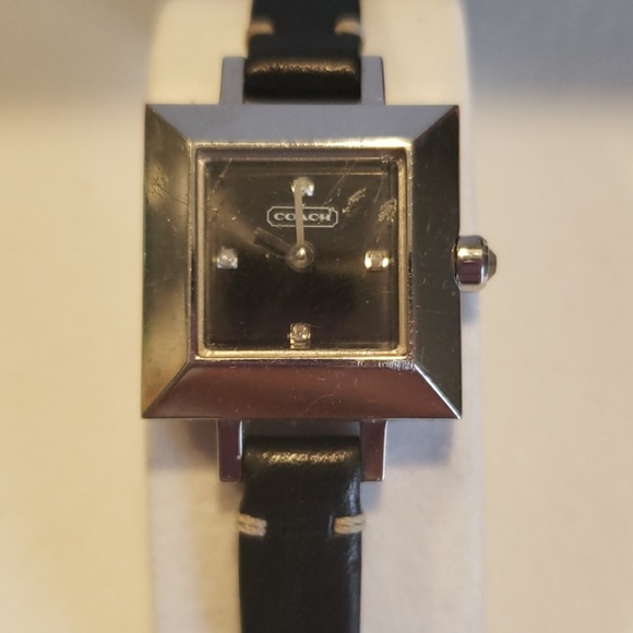 Women's Coach Watch Stainless Steel Black Leather - Picture 4 of 8